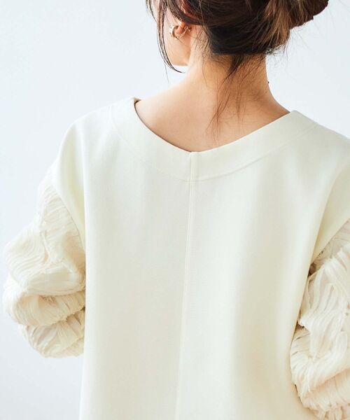 le.coeur blanc / ルクールブラン カットソー | コード刺繍キリカエ2wayプルオーバー | 詳細8