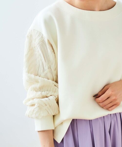 le.coeur blanc / ルクールブラン カットソー | コード刺繍キリカエ2wayプルオーバー | 詳細9