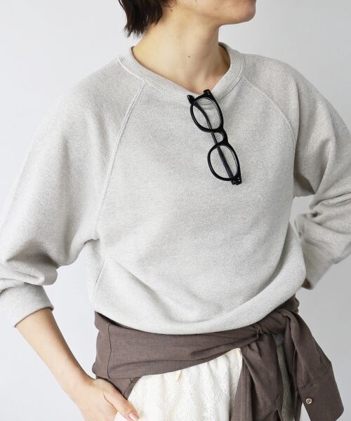 le. coeur blanc/ルクールブラン 《手洗い可能》ラグランラメスウェット オフ 38 le. coeur blanc/ルクールブラン 《手洗い可能》ラグランラメスウェット オフ 38