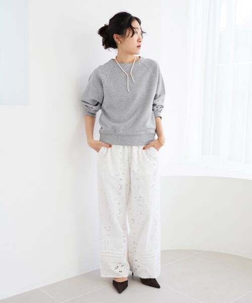 le.coeur blanc / ルクールブラン スウェット | 《手洗い可能》ラグランラメスウェット | 詳細13