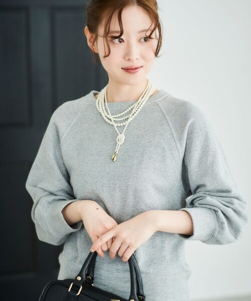 le.coeur blanc / ルクールブラン スウェット | 《手洗い可能》ラグランラメスウェット | 詳細2