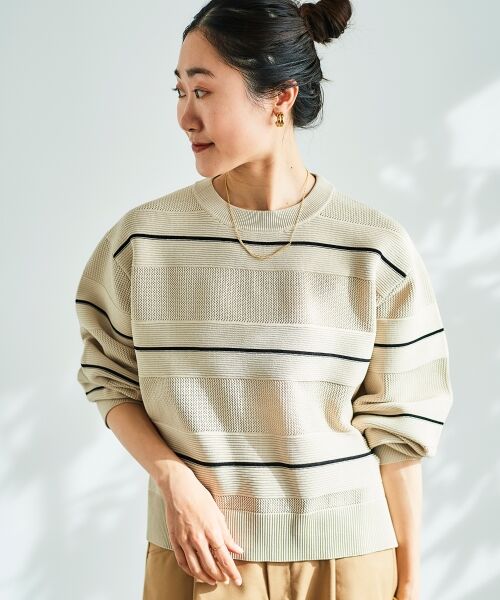 le.coeur blanc / ルクールブラン ニット・セーター | マルチボーダーエステルニットプルオーバー | 詳細15