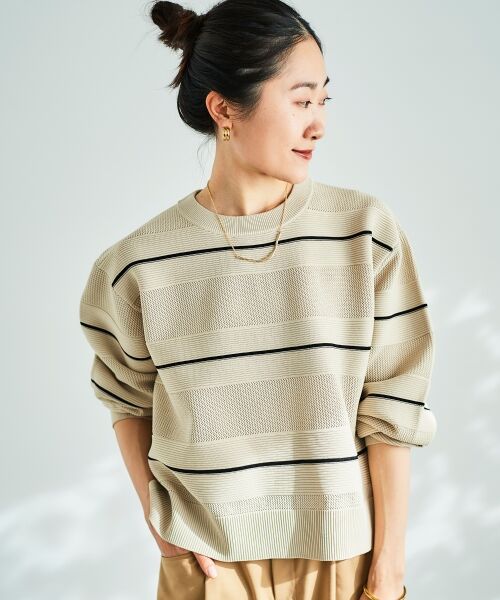 le.coeur blanc / ルクールブラン ニット・セーター | マルチボーダーエステルニットプルオーバー | 詳細16
