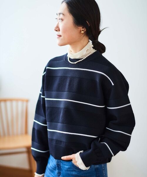 le.coeur blanc / ルクールブラン ニット・セーター | マルチボーダーエステルニットプルオーバー | 詳細2