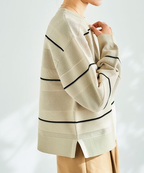 le.coeur blanc / ルクールブラン ニット・セーター | マルチボーダーエステルニットプルオーバー | 詳細20