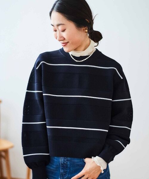 le.coeur blanc / ルクールブラン ニット・セーター | マルチボーダーエステルニットプルオーバー | 詳細3