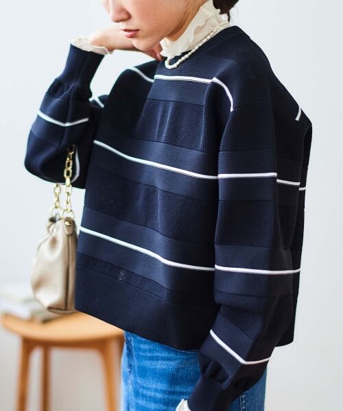 le.coeur blanc / ルクールブラン ニット・セーター | マルチボーダーエステルニットプルオーバー | 詳細5