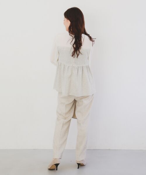 le.coeur blanc / ルクールブラン シャツ・ブラウス | ツィードドッキングノーカラーブラウス | 詳細10