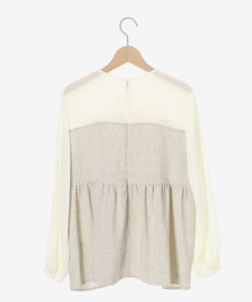 le.coeur blanc / ルクールブラン シャツ・ブラウス | ツィードドッキングノーカラーブラウス | 詳細12