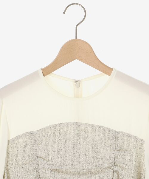 le.coeur blanc / ルクールブラン シャツ・ブラウス | ツィードドッキングノーカラーブラウス | 詳細13