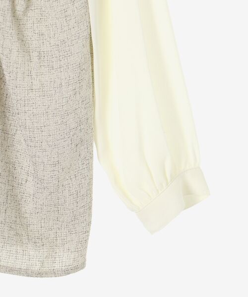 le.coeur blanc / ルクールブラン シャツ・ブラウス | ツィードドッキングノーカラーブラウス | 詳細14