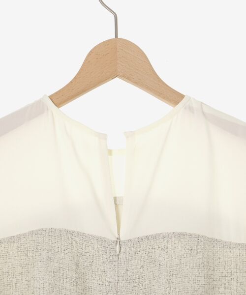 le.coeur blanc / ルクールブラン シャツ・ブラウス | ツィードドッキングノーカラーブラウス | 詳細15