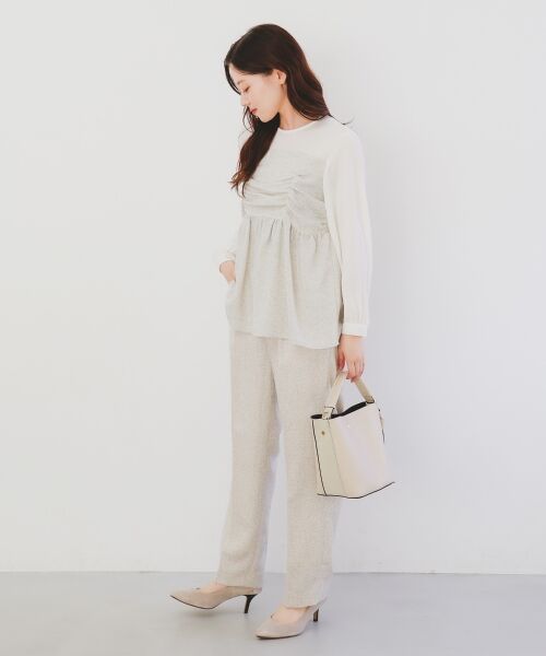 le.coeur blanc / ルクールブラン シャツ・ブラウス | ツィードドッキングノーカラーブラウス | 詳細9