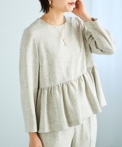 le.coeur blanc / ルクールブラン シャツ・ブラウス | ツィードペプラムノーカラーブラウス