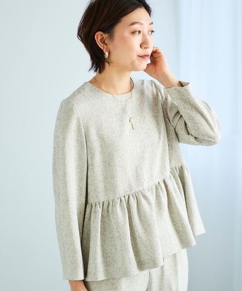 le.coeur blanc / ルクールブラン シャツ・ブラウス | ツィードペプラムノーカラーブラウス | 詳細4