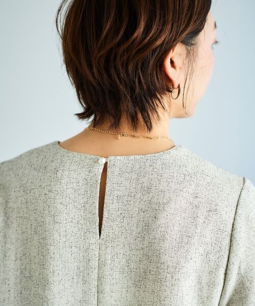 le.coeur blanc / ルクールブラン シャツ・ブラウス | ツィードペプラムノーカラーブラウス | 詳細7