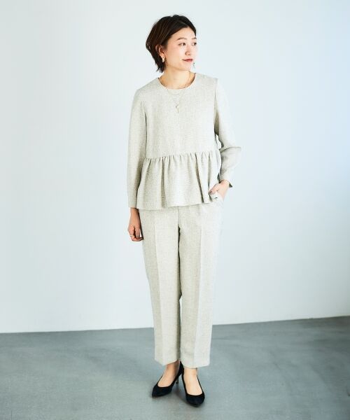 le.coeur blanc / ルクールブラン シャツ・ブラウス | ツィードペプラムノーカラーブラウス | 詳細8