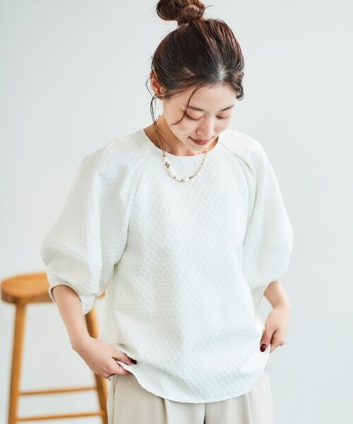 le.coeur blanc / ルクールブラン シャツ・ブラウス | 《手洗い可能》小花ラメジャガードプルオーバー | 詳細14