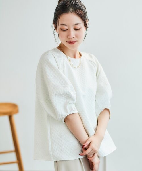 le.coeur blanc / ルクールブラン シャツ・ブラウス | 《手洗い可能》小花ラメジャガードプルオーバー | 詳細15