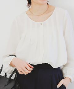 le.coeur blanc / ルクールブラン シャツ・ブラウス | フィブリルサテンノーカラータックブラウス