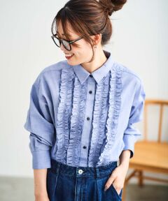 le.coeur blanc / ルクールブラン シャツ・ブラウス | フロントフリルレギュラーカラーシャツ