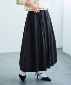 le.coeur blanc / ルクールブラン ロング・マキシ丈スカート | ナイロンタックギャザーダブルヘムスカート