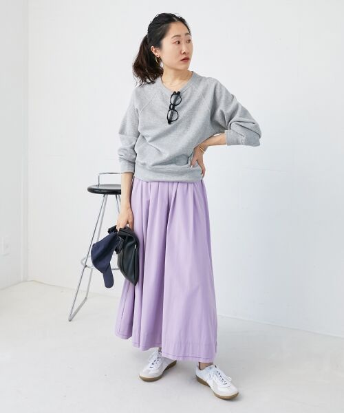 le.coeur blanc / ルクールブラン ロング・マキシ丈スカート | ナイロンタックギャザーダブルヘムスカート | 詳細21