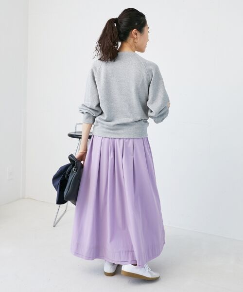 le.coeur blanc / ルクールブラン ロング・マキシ丈スカート | ナイロンタックギャザーダブルヘムスカート | 詳細22