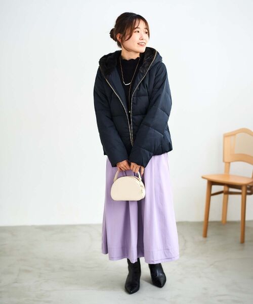 le.coeur blanc / ルクールブラン ロング・マキシ丈スカート | ナイロンタックギャザーダブルヘムスカート | 詳細30