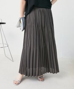 le.coeur blanc / ルクールブラン ロング・マキシ丈スカート | 《手洗い可能》麻混シアーランダムプリーツスカート