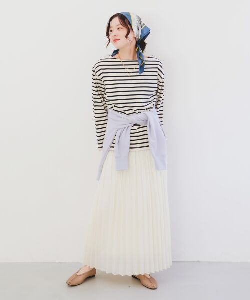 le.coeur blanc / ルクールブラン ロング・マキシ丈スカート | 《手洗い可能》麻混シアーランダムプリーツスカート | 詳細13