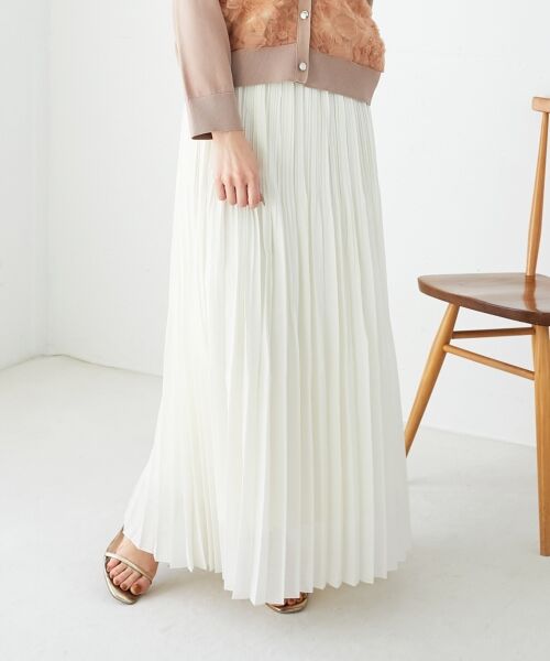 le.coeur blanc / ルクールブラン ロング・マキシ丈スカート | 《手洗い可能》麻混シアーランダムプリーツスカート | 詳細15