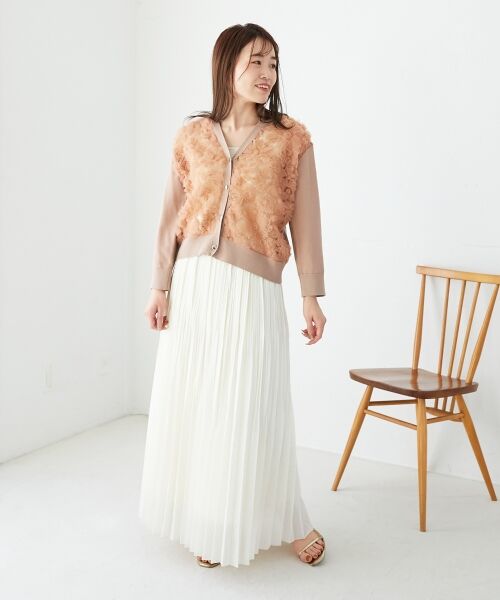 le.coeur blanc / ルクールブラン ロング・マキシ丈スカート | 《手洗い可能》麻混シアーランダムプリーツスカート | 詳細16