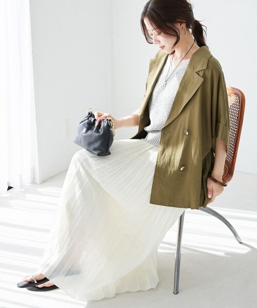 le.coeur blanc / ルクールブラン ロング・マキシ丈スカート | 《手洗い可能》麻混シアーランダムプリーツスカート | 詳細25