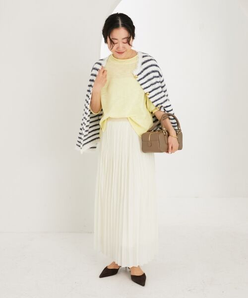 le.coeur blanc / ルクールブラン ロング・マキシ丈スカート | 《手洗い可能》麻混シアーランダムプリーツスカート | 詳細30
