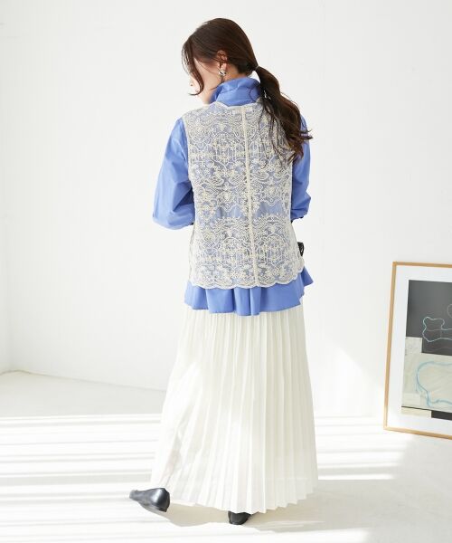 le.coeur blanc / ルクールブラン ロング・マキシ丈スカート | 《手洗い可能》麻混シアーランダムプリーツスカート | 詳細6