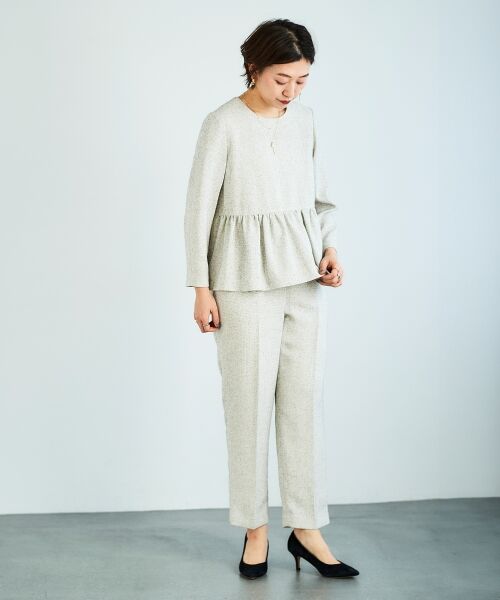 le.coeur blanc / ルクールブラン その他パンツ | ツィードタックテーパードパンツ | 詳細3