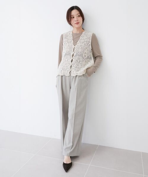 le.coeur blanc / ルクールブラン その他パンツ | 《手洗い可能》サイロツイルダブルタックパンツ | 詳細13