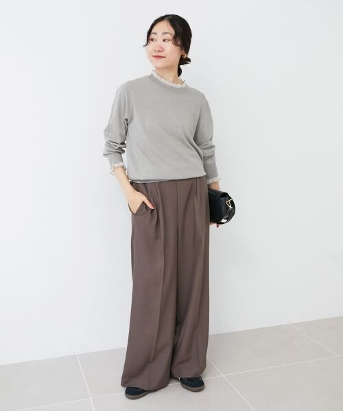 le.coeur blanc / ルクールブラン その他パンツ | 《手洗い可能》サイロツイルダブルタックパンツ | 詳細18