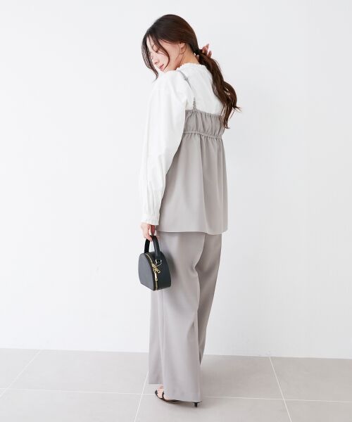 le.coeur blanc / ルクールブラン その他パンツ | 《手洗い可能》サイロツイルダブルタックパンツ | 詳細3