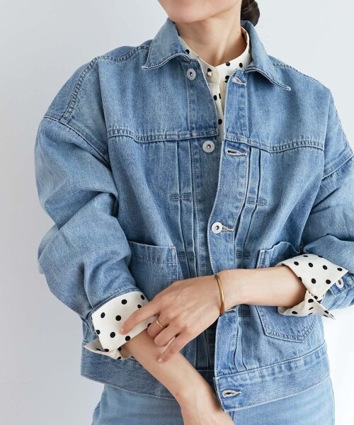 le. coeur blanc/ルクールブラン ソフトデニムジャケット サックス 38 le. coeur blanc/ルクールブラン ソフトデニムジャケット サックス 38