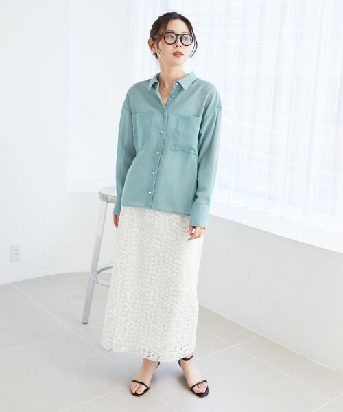 le.coeur blanc / ルクールブラン シャツ・ブラウス | 《手洗い可能》ダブルポケットシアーシャツ | 詳細11