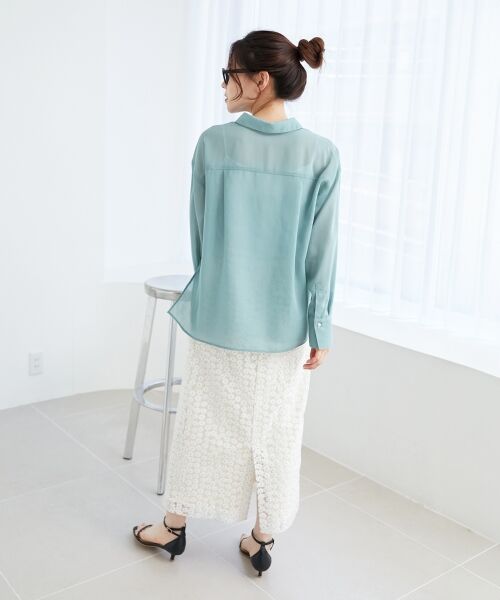 le.coeur blanc / ルクールブラン シャツ・ブラウス | 《手洗い可能》ダブルポケットシアーシャツ | 詳細14