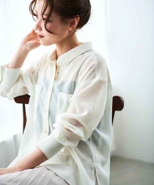 le.coeur blanc / ルクールブラン シャツ・ブラウス | 《手洗い可能》ダブルポケットシアーシャツ | 詳細19
