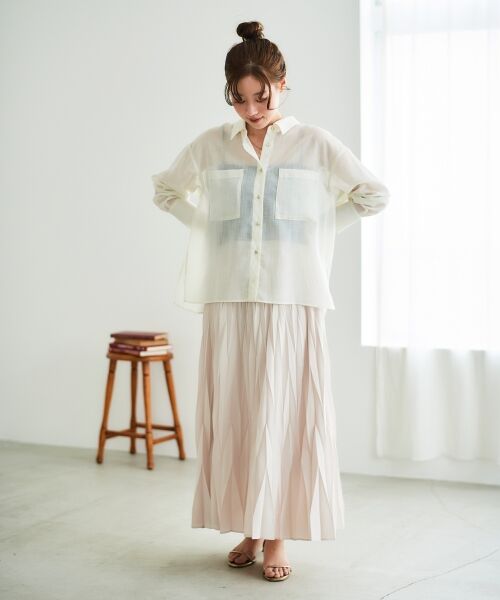 le.coeur blanc / ルクールブラン シャツ・ブラウス | 《手洗い可能》ダブルポケットシアーシャツ | 詳細22