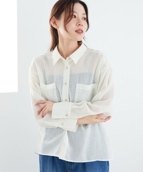le.coeur blanc / ルクールブラン シャツ・ブラウス | 《手洗い可能》ダブルポケットシアーシャツ | 詳細28