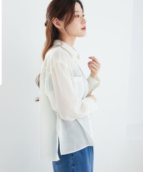 le.coeur blanc / ルクールブラン シャツ・ブラウス | 《手洗い可能》ダブルポケットシアーシャツ | 詳細29