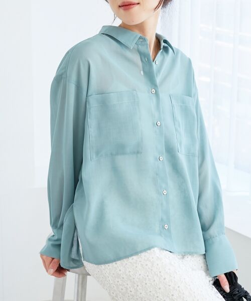 le.coeur blanc / ルクールブラン シャツ・ブラウス | 《手洗い可能》ダブルポケットシアーシャツ | 詳細3