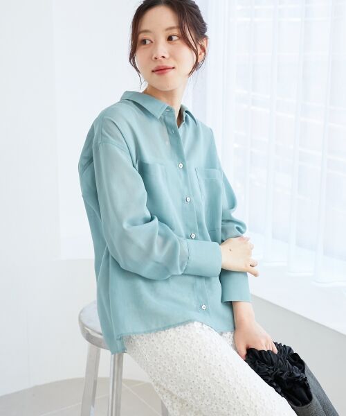 le.coeur blanc / ルクールブラン シャツ・ブラウス | 《手洗い可能》ダブルポケットシアーシャツ | 詳細5