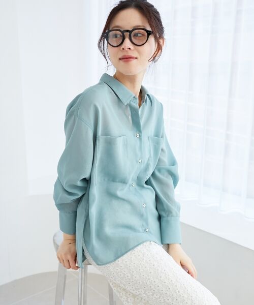 le.coeur blanc / ルクールブラン シャツ・ブラウス | 《手洗い可能》ダブルポケットシアーシャツ | 詳細7